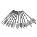 13pcs Flat Spade Drill Bits Set Metal Bit Kit Hex Shank Woodworking Tool