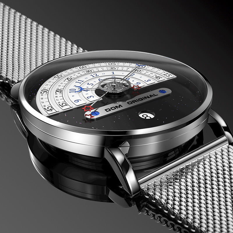 DOM M-1288 Creative Fashion Men Watch 3ATM Waterproof Unique Dial Casual Quartz Watch