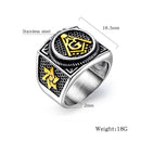 Personality Domineering Retro Masonic Titanium Steel Index Finger Ring