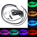 4PCS 36Inch+24Inch RGB LED Car Floor Underglow Decoration Lights Tubes Waterproof with Wireless APP Remote Control Sound Control