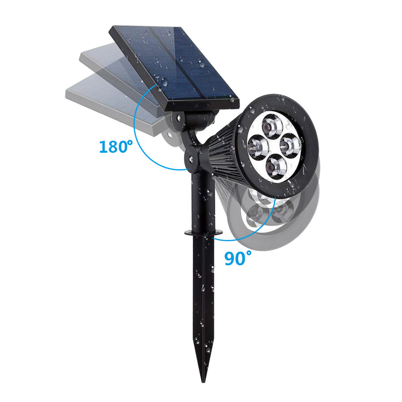 2-in-1 Garden Solar Light 4 LED Solar Spotlight Adjustable Outdoor Wall Lamp Landscape Security Lighting for Patio Deck Yard
