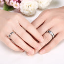 Heart Crystal Forever Love Couple Finger Ring Women Men Jewelry Wedding Birthday Gift