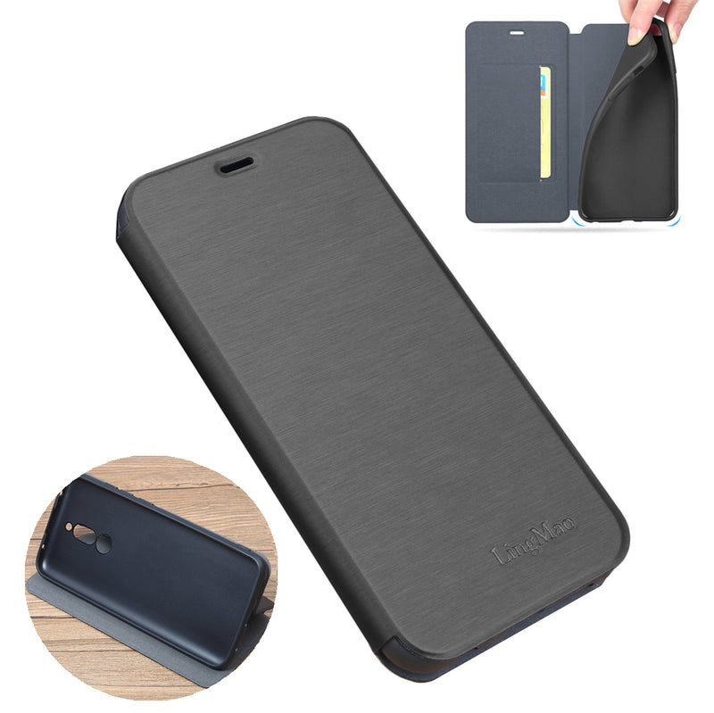 For Xiaomi Redmi 8 Case Bakeey Flip with Stand Card Slot Full Body Brushed Leather Shockproof Soft Protective Case