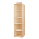 Minleaf Cotton Linen Hanging Closet Organizer Foldable Clothes Storage Bag