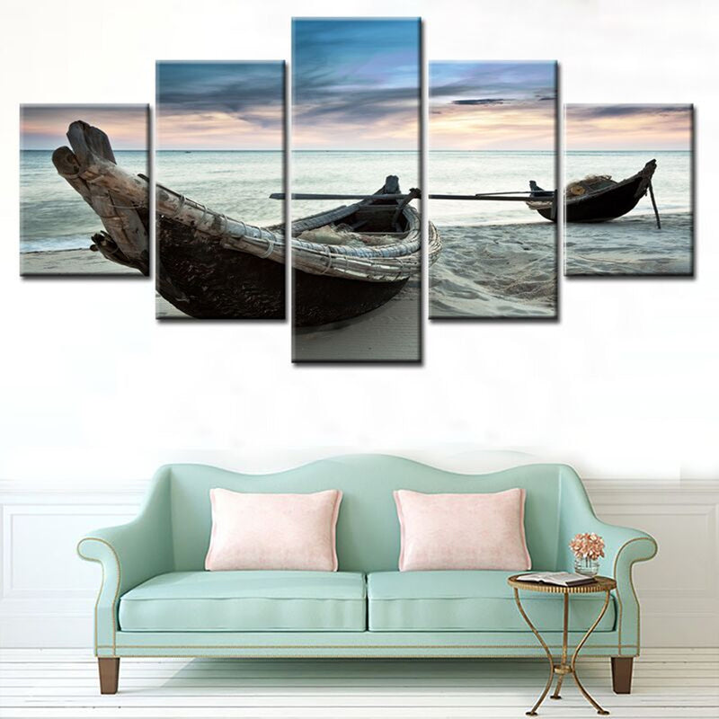 5Pcs Set Boat Modern Canvas Print Paintings Wall Art Pictures Home Decor Unframed