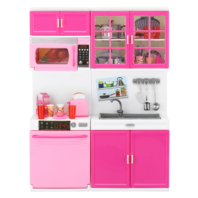 Large Girl Kid Wooden Play Kitchen Playset Children's Role Play Pretend Set Toys