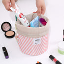 Oxford Cloth Travel Cosmetic Organizer Color Cylinder Drawstring Cosmetic Bag