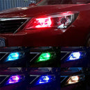 Pair T10 RGB LED Car Wedge Side Marker Lights Flashing Lamps Kit with Remote Controller
