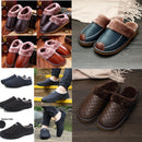 Large Size Men Stripe Waterproof Warm Plush Lining Home Shoes Slipper Boots Leisure Sport Shoes