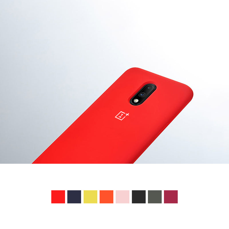 For OnePlus 7 Case Bakeey Original Logo Ultra Thin Anti-Scratch Liquid Silicone Soft Protective Case