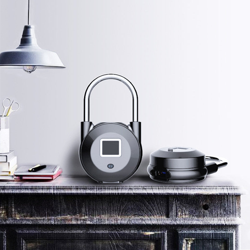 Smart Fingerprint Door Lock Padlock USB Charging Keyless Anti Theft Travel Luggage Drawer Safety Lock Escape Room Lock 0.5 Second Unlock IP65 Waterproof