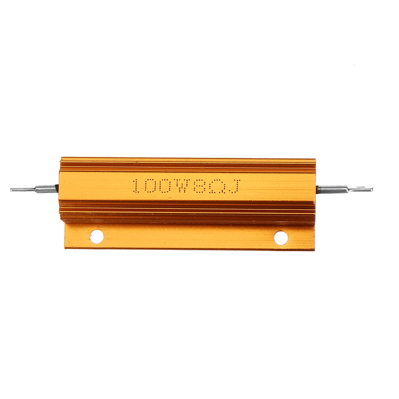 10pcs RX24 100W 8R 8RJ Metal Aluminum Case High Power Resistor Golden Metal Shell Case Heatsink Resistance Resistor