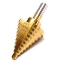 Drillpro DB-S4 HSS Titanium Pagoda Drill/Ladder Drill 1/4&3/8&1/2 Inch Round Shank Step Drill Bit