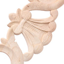 Wood Carved Applique Frame Onlay Furniture Decoration Unpainted Flower Design
