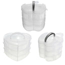 3 Layers Portable Clear Plastic Case Makeup Organizer Nail Decoration Storage