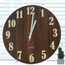12'' Glow In The Dark Mute Wood Wall Clock For Home Living Room Outdoor Gifts