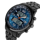SKMEI 1032 Dual Display Digital Watch High Quality Stainless Steel Men Luminous Alarm Sport Watch