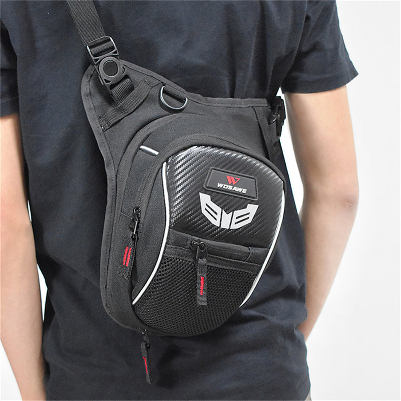 WOSAWE Motorcycle Drop Leg Bag Reflective Fanny Pack Tactical Waist Hip Thigh Hiking Travel Pouch