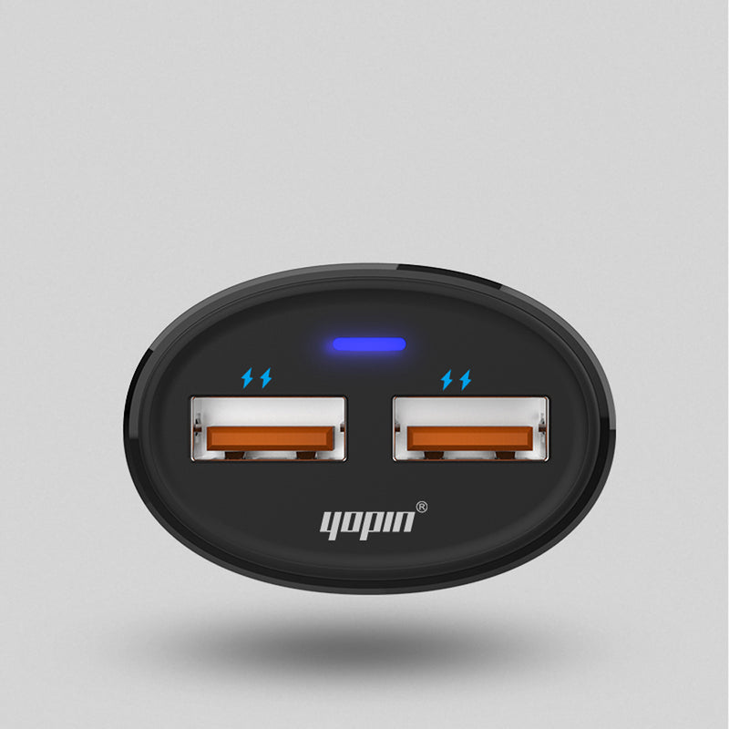 Yopin 2.4A Dual USB Blue LED Indicator Fast Charging USB Car Charger For iPhone 11 Pro Huawei P30 Pro Mate 30 Xiaomi 9 Pro S10+