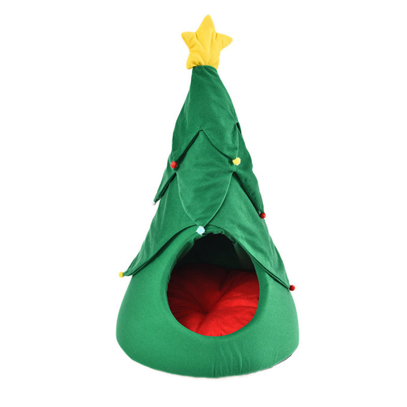 Christmas Tree Cartoon Pet Bed Dog Cat Puppy Warm Soft House Mat Nest