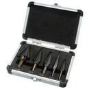 Drillpro 5pcs Hss Cobalt Step Drill Bit Set Multiple Hole 50 Sizes with Aluminum Case