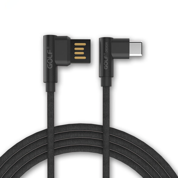 Golf 90 Degree Reversible Type-C 2.4A Charging Phone Cable for Oneplus 5t Xiaomi 6 Mi A1 Note 3 S8