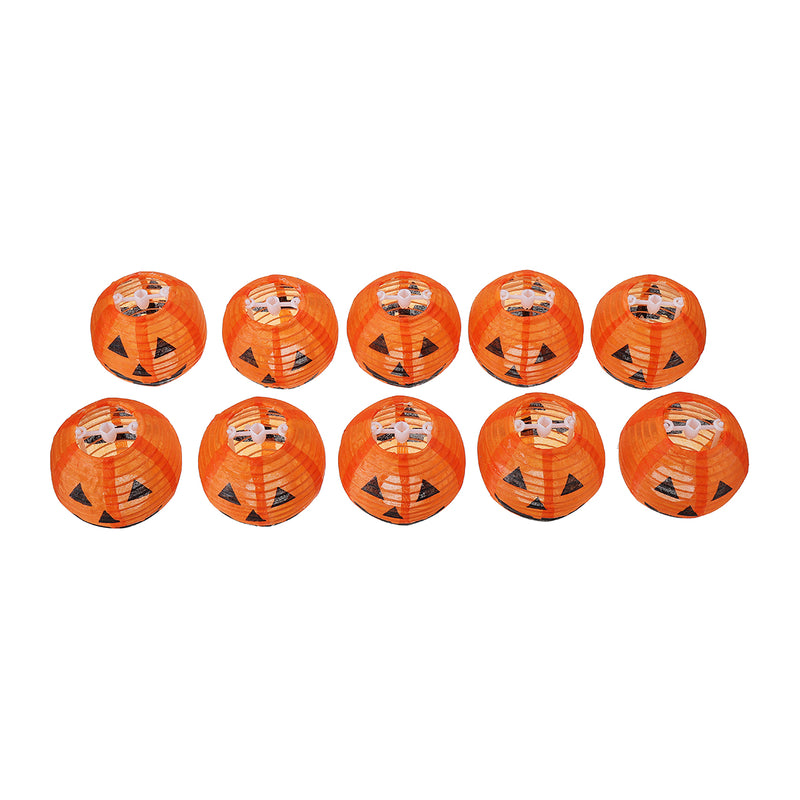 1.2M Battery Power Foldable 10 LED Warm White Halloween Pumpkin String Lantern Fairy Holiday Light