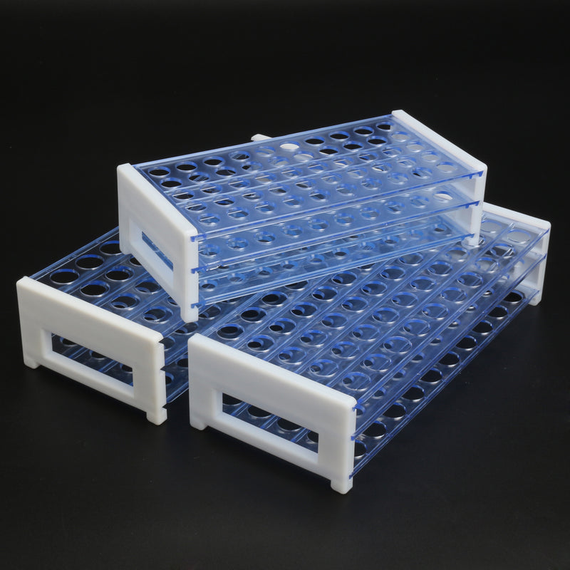 3 Layers Plastic Lab Test Tube Rack Holder Detachable Centrifuge Tube Stand for 13/16/18mm Tubes 40/50 Holes