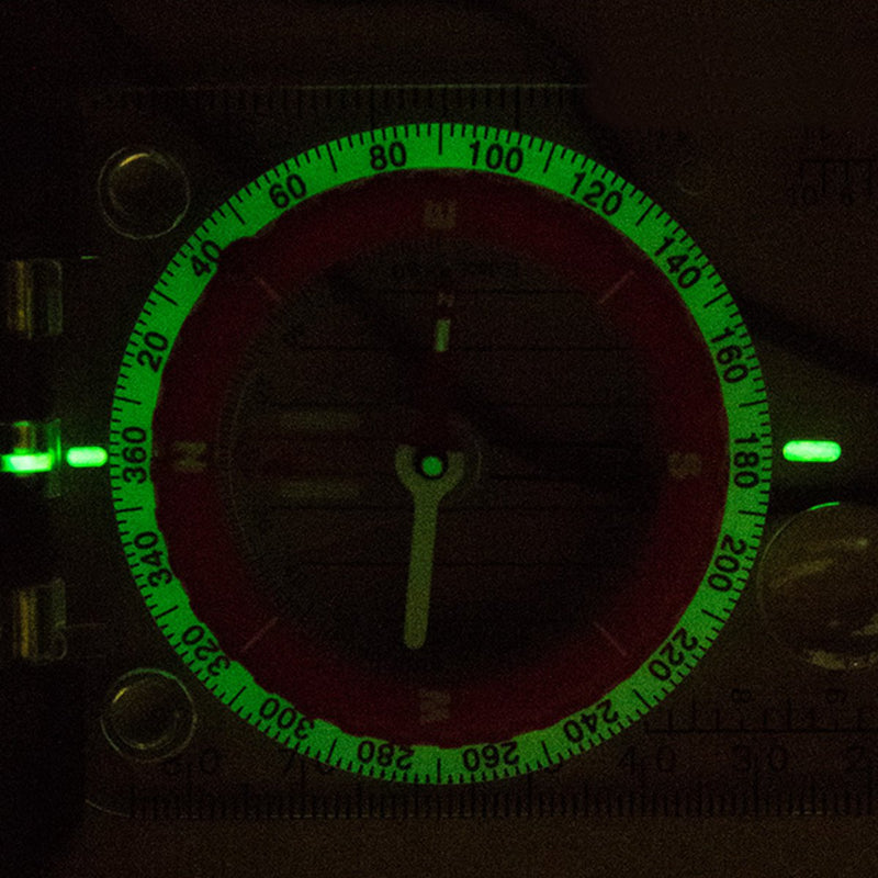 Professional Pocket Military Compass Compact Baseplate Pocket Hiking Sighting Walking LED light