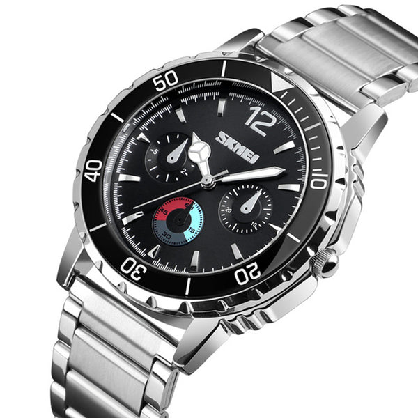 SKMEI 1482 Business Style Stainless Steel Luminous Pointer Quartz Watches Men Wrist Watch