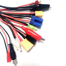 1pcs 10 in 1 Charging Adapter 4.0MM Banana Connector to DEANS XT60 XT90 EC5 JST Connect Crocodile clip For Imax B6 B6AC