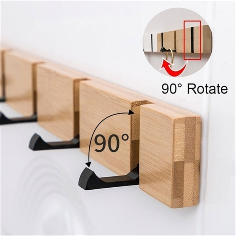 2/3/4/5 HOOKS Wall Mount Hook for Home Wooden Coat Hangers Rack Hat Clothes Hook Wall Coat Rack