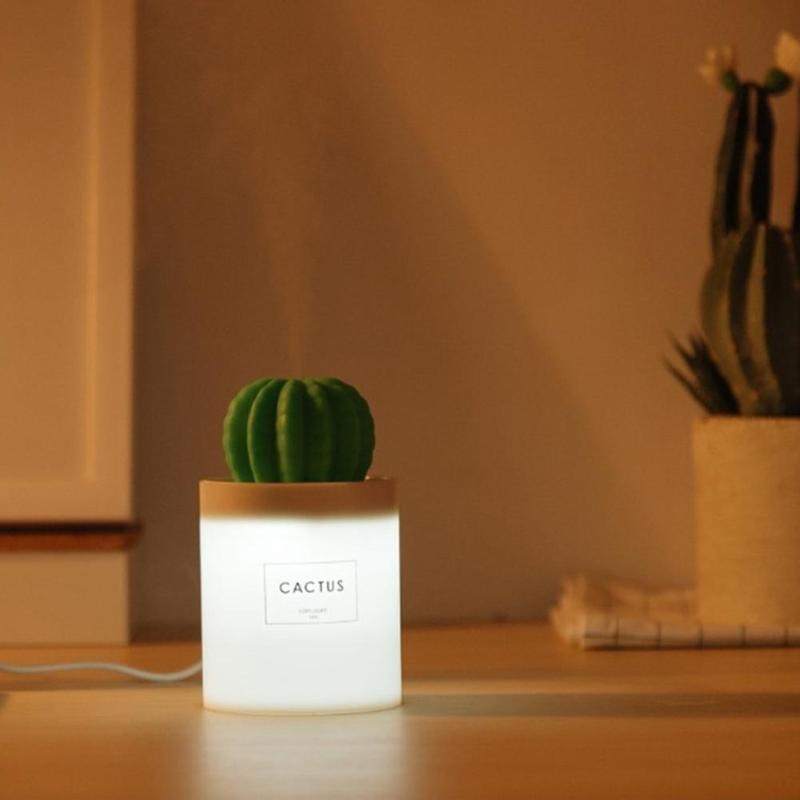 SOTHING 306B 280ML Cactus USB Mini Humidifier Ultrasonic Aromatherapy Car Humidifier Air Diffuser Mist Maker for Home Office