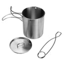 750ml Portable Outdoor Camping Water Cup Water Mug Picnic Food Pot With Foldable Handle Hook