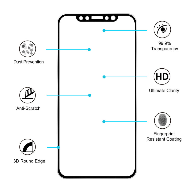 Enkay 0.2mm 3D Titanium Curved Edge Tempered Glass Screen Protector For iPhone 11 Pro/for iPhone XS/for iPhone X