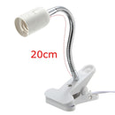 10/20/30/40cm US Plug E27 Flexible Clip on Switch LED Light Lamp Bulb Holder Socket Converter