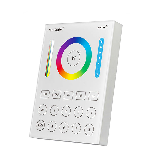 Milight B8 8-Zones Wall Mount Smart Panel LED Dimmer Controller Work With RGB+CCT Floodlight Bulb