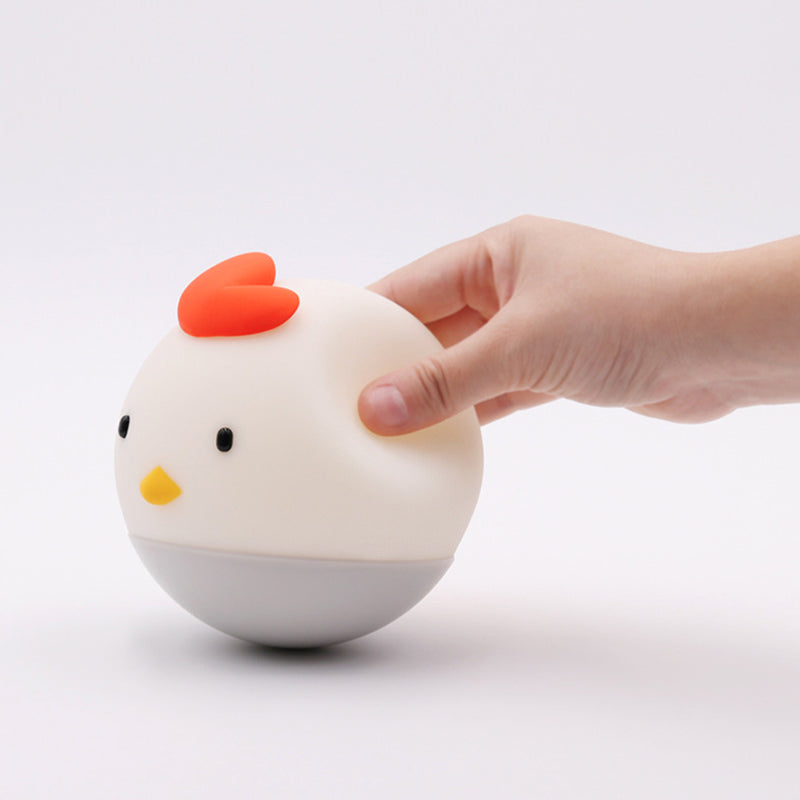 Home Creative Tumbler Cartoon Silicone Cuckoo Chicken Night Light Patting Lamp Bedside Baby Sleep Night Light