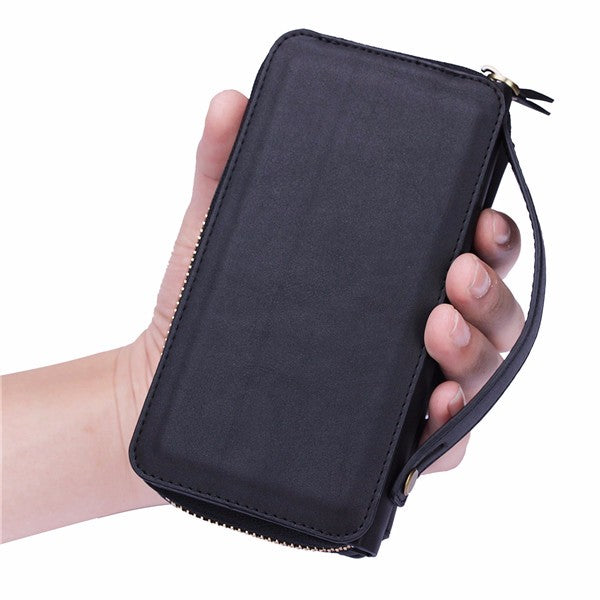 BRG Universal Removable Functional Wallet Case PU HandBag Zipper Cover for Samsung Galaxy S7