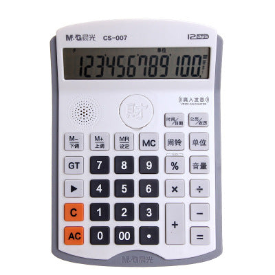M&G Calculator Finance Computer Speech Key Large Screen 12-bit Business Office Supplies Tuning