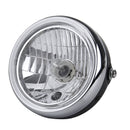 6 Inch H4 Metal Motorcycle Headlight Hi-Lo Beam Headlamp Cafe Racer Halogen Bulb Universal