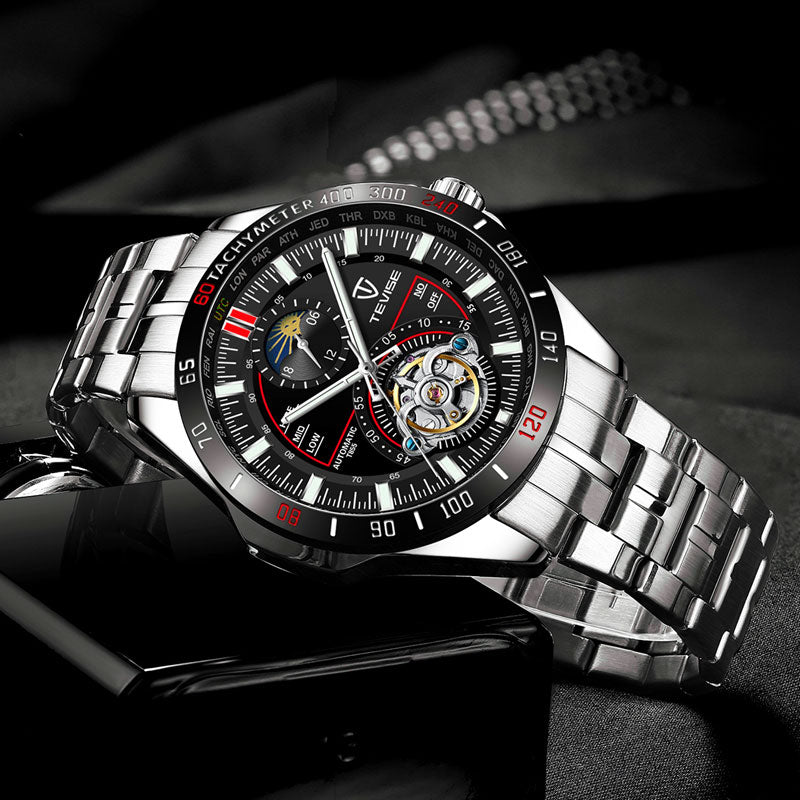 TEVISE T855 Waterproof Full Steel Automatic Mechanical Watch Business Style Men Watch