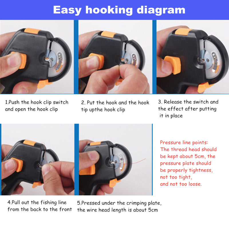 Electric Automatic Fishing Hook Tier Tool Tyer Machine Tying Device Tie Knot 3yue
