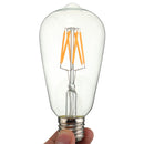 Kingso AC85-265V Non-dimmable Warm White 480LM E27 ST64 6W LED COB Light Bulb for Indoor Home