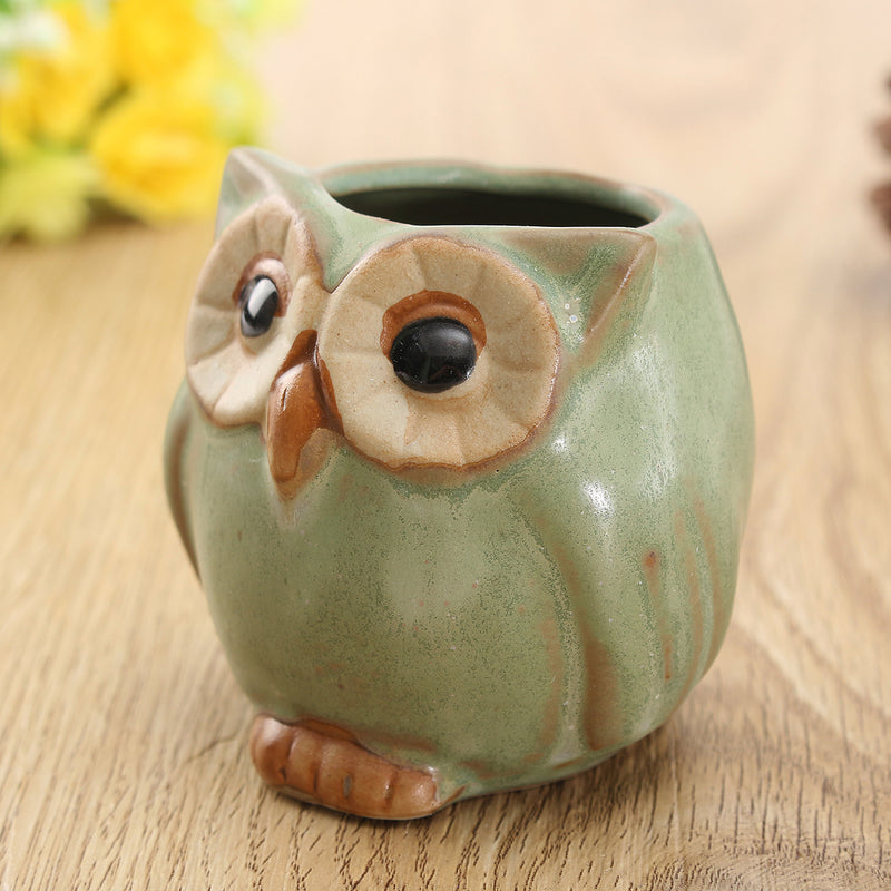 Garden Decorations Ceramic Owl Succulent Plants Flower Pot Mini Plant Planters