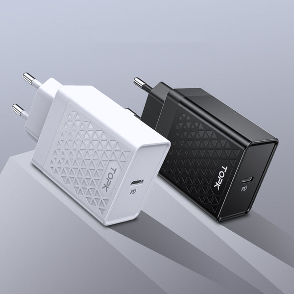 TOPK 18W PD QC3.0 Quick Charging Type C Charger EU Plug Adapter For Xiaomi Mi9 MacBook HUAWEI Mate 30 Pro G Note10+ 5G Pocophone F1