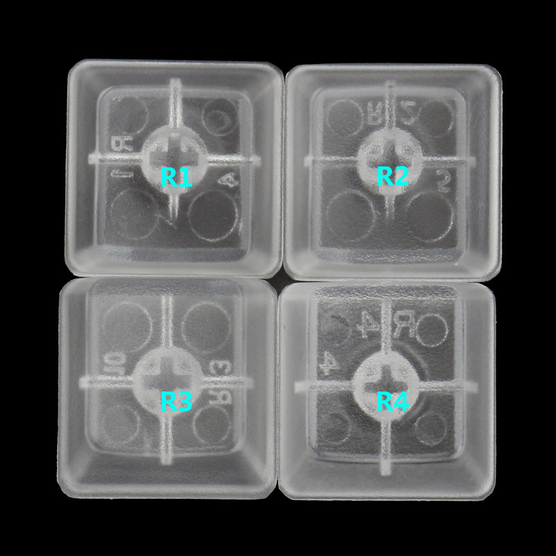 5PCs Transparent Keycap Clear All Height Red White for Mechanical Keyboard R1 R2 R3 R4