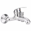 Chrome Bathroom Mixer Faucet Tap Bathtub Shower Head Hot Cold Mixing Vavle Knob Spout Wall Mount