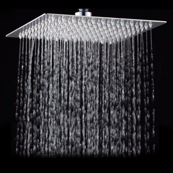 8 Inch Square Ultra Thin Stainless Steel Bathroom Rainfall Shower Head Top Sprayer