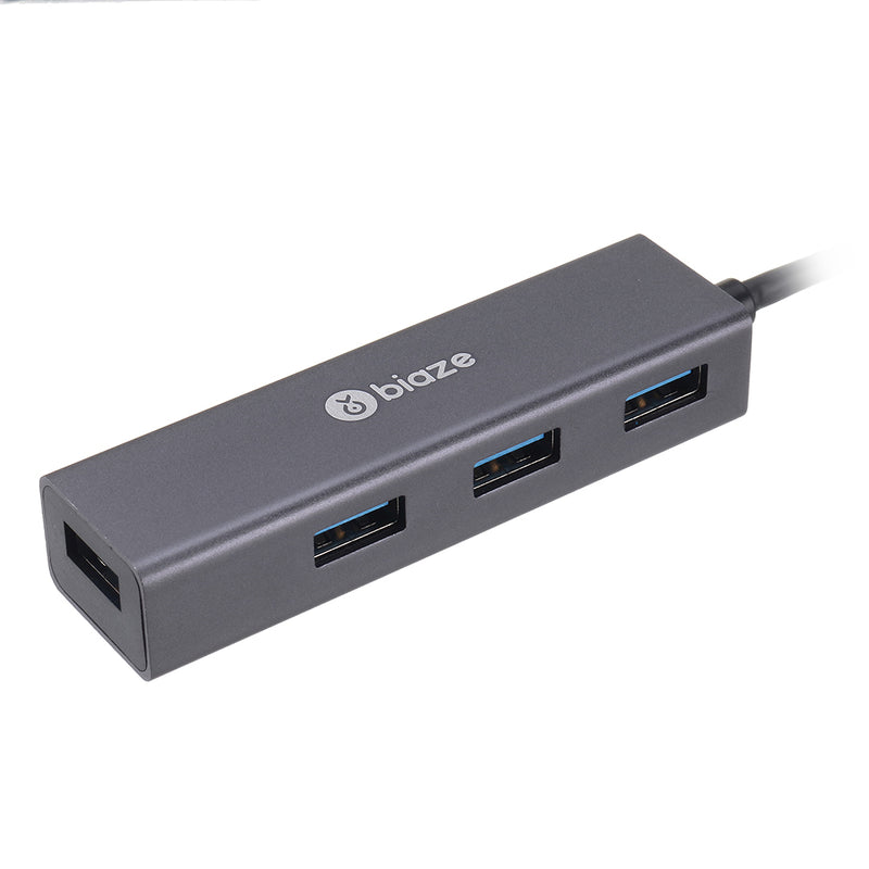 BIAZE HUB2 Aluminum Alloy USB 3.0 to 4-Port USB 3.0 OTG HUB Adapter 0.2M